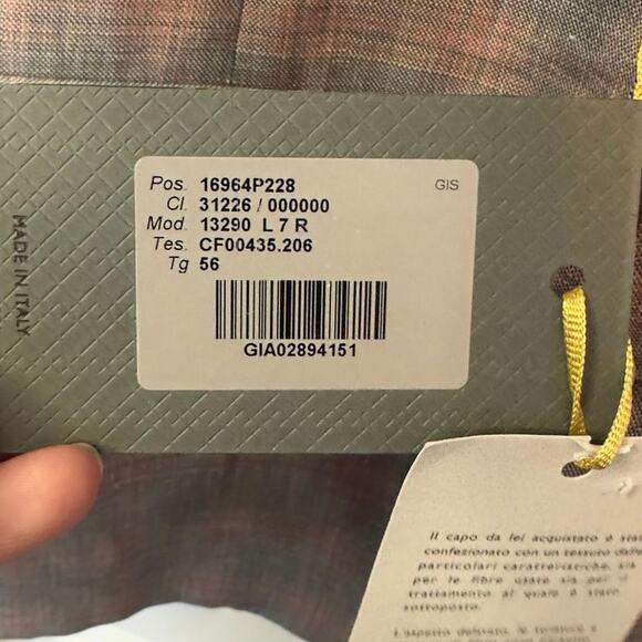 NWT Canali Men’s Wool Silk Linen Plaid Sport Coat Blazer Size 56R US 46R Luxury - Picture 10 of 12